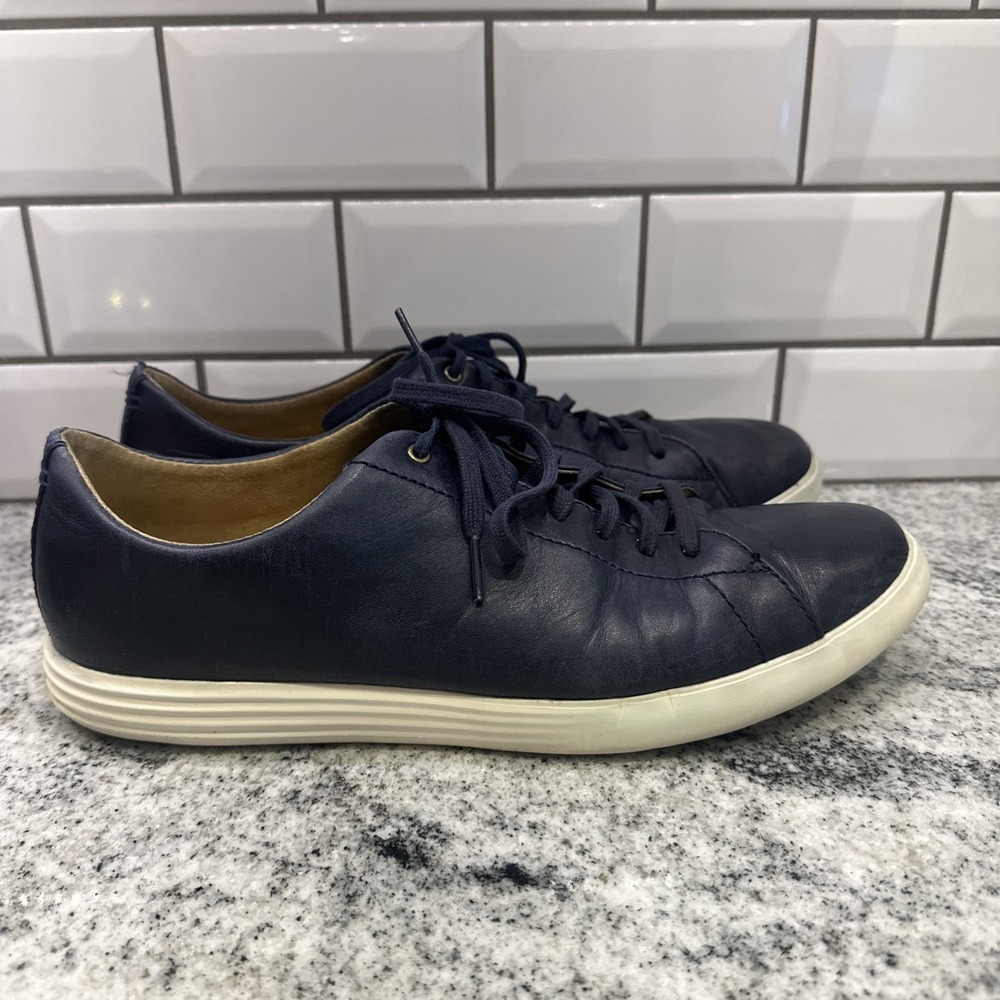 Cole Haan Grand OS Crosscourt II Shoes Mens 12 Navy Blue‎ Leather Light Comfort